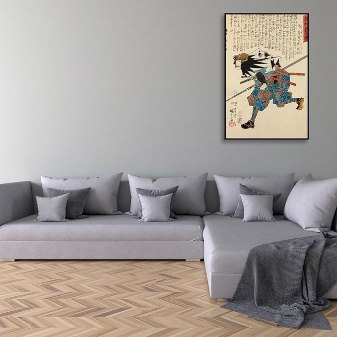 OKRA Utagawa Kuniyoshi Canvas Wall Art Senzaki Hachigoro Noriyasu Poses Poster Japanese Ukiyo-E Woodcut Art Animal Nature Landscape Poster Japanese Classic Wall Decor Unframed 20×30in/50×75cm