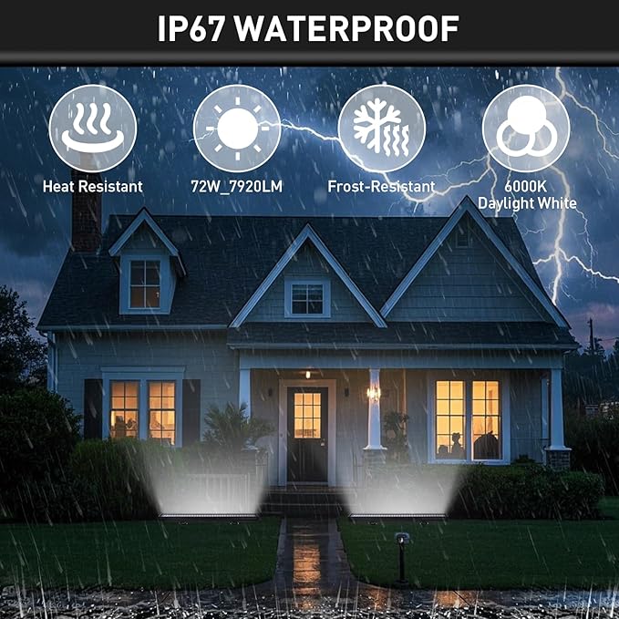 72W 7920LM Super Bright LED Wall Washer Light Bars, 6000K Daylight White IP67 Waterproof & Heavy Duty Outdoor Linear Lights for Landscape Church Yard Building Lighting(40 Inch)