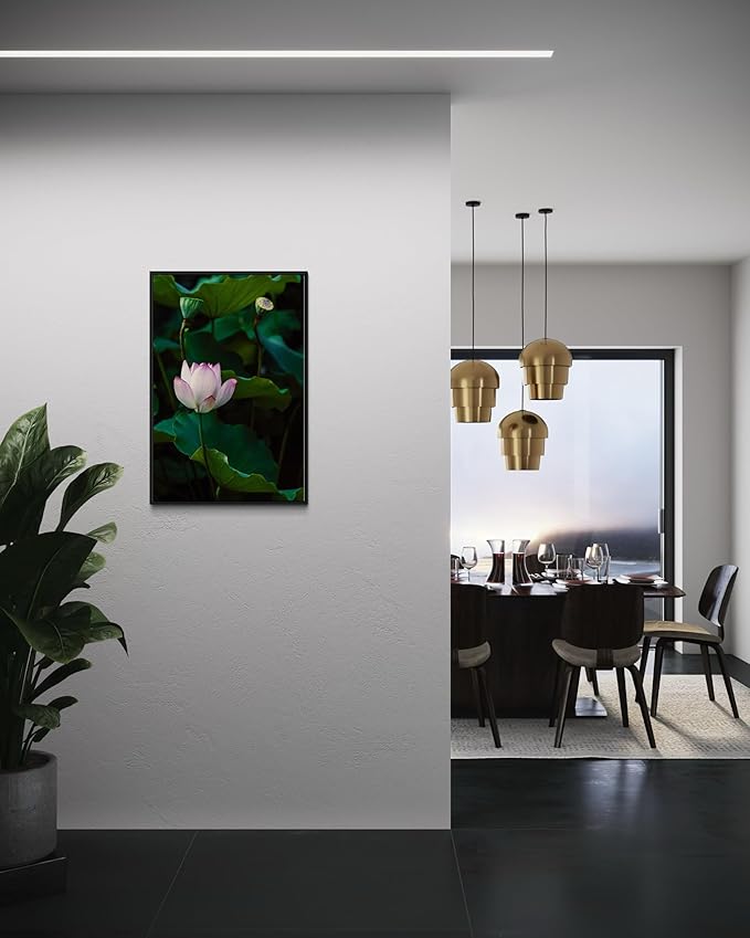 Oriental Beauty: Stunning Feng Shui Landscape Wall Art Vertical Prints for Home Decor in 3 Sizes (Serenity of a Pink Lotus, 24" x 36", Oriental Beauty)