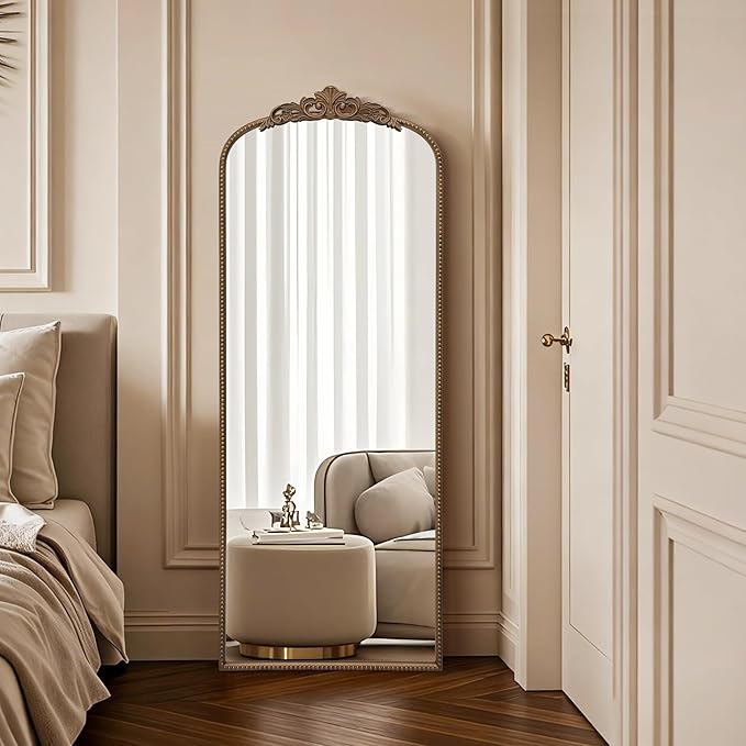 Micasso Gold Full Length Mirror: 56''x21'' Baroque Antique Floor Mirror - Traditional Ornate Vintage Long Mirrors for Wall/Dressing Room/Bedroom/Entryway/Hallway - Home Decor for Living Room