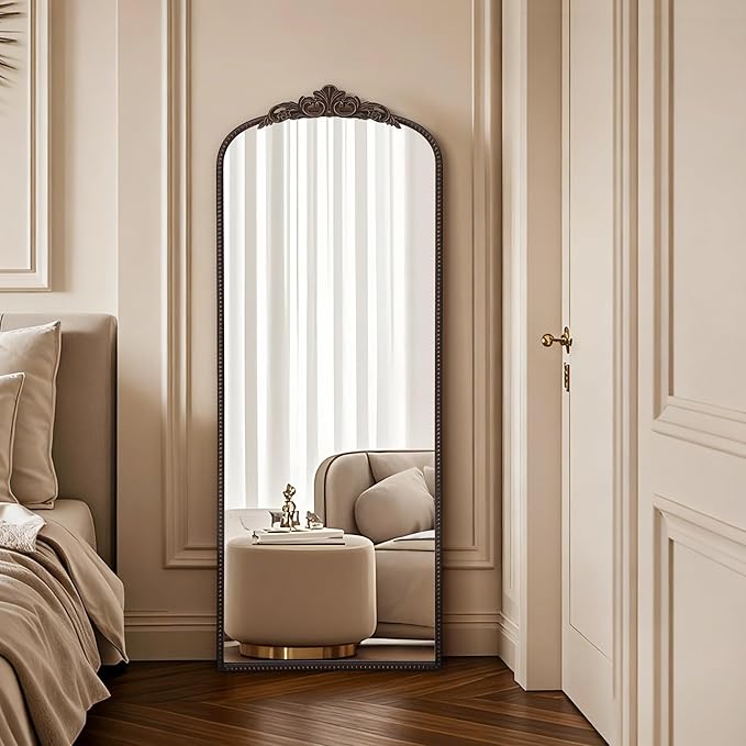 Micasso Bronze Full Length Mirror: 56''x21'' Traditional Ornate Vintage Floor Mirror - Baroque Antique Long Mirrors for Wall/Dressing Room/Bedroom/Entryway/Hallway - Home Decor for Living Room