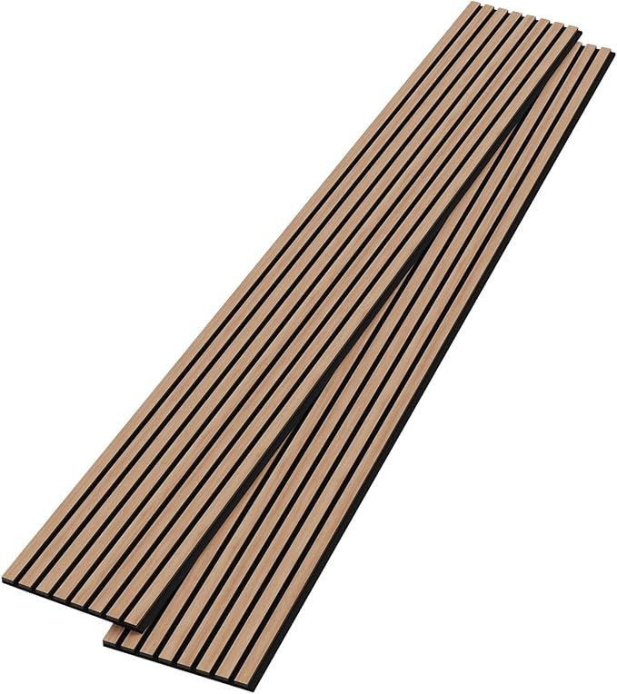 2-Pack 94.5" x 12.6" 3D Wall Panels, Soundproofing Acoustic Panels for Interior Wall Decor, Accent Wall Paneling for Home and Apartment, Oak