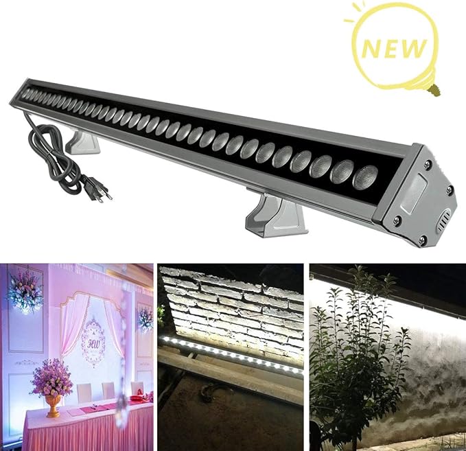 New Upgraded LED Wall Washer Lights with Waterproof Breather Valve, 36W Plug in LED Light Bar, 5000K Daylight Waterproof Outdoor/Indoor Bar for Art Display, Sign, Garage, Room, Landscape