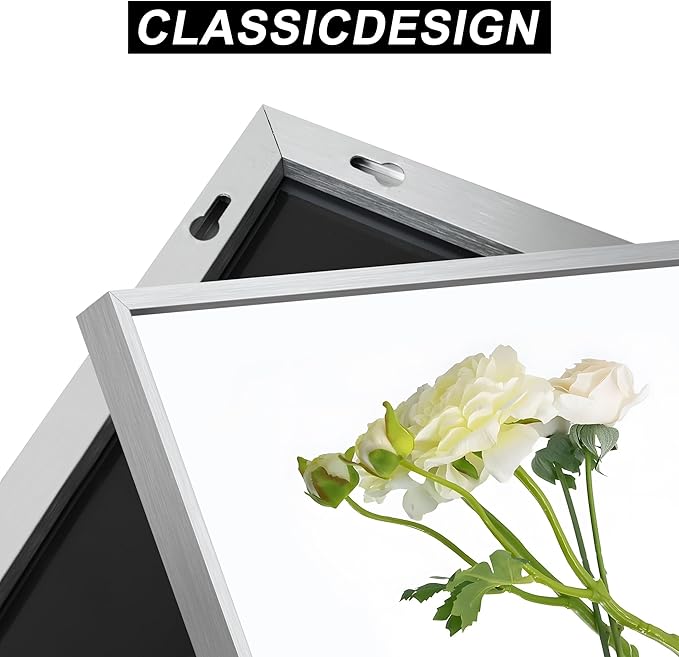 30" x 36"Bathroom Mirror, Silver Rectangle Corner Wall Mirror with Metal Frame, Decorative Rectangular Vanity Mirror for Bedroom Bathroom Living Room Entryway (Horizontal/Vertical)