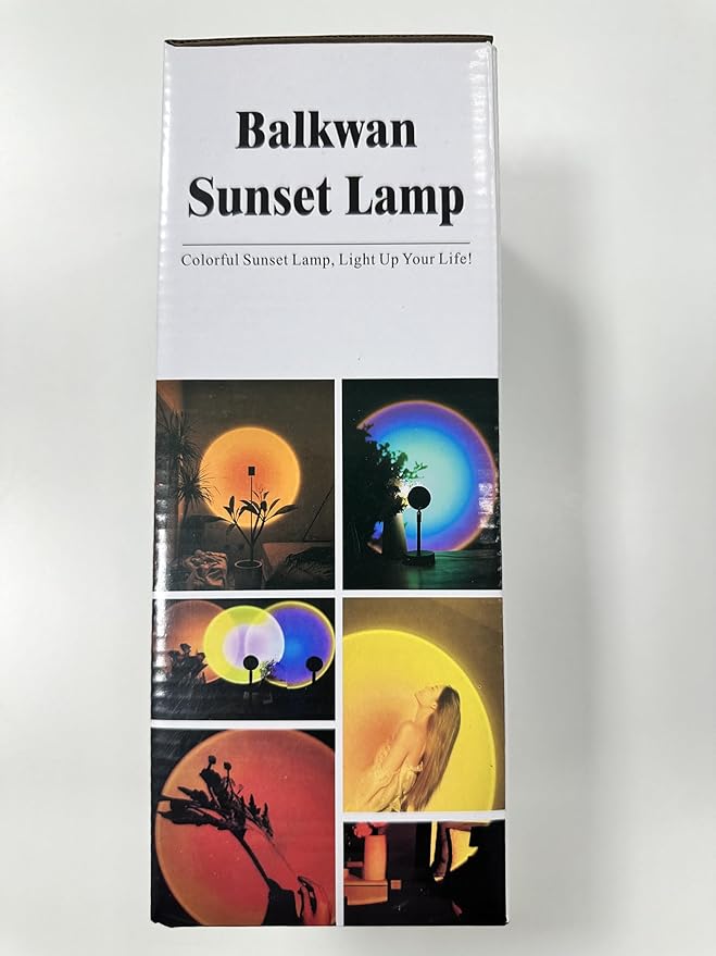 Balkwan Sunset Lamp Projection Rotation Rainbow Lamp Led Romantic Visual Led Light Network Red Light with USB Modern Floor Stand Night Light Living Room Bedroom Decor (Sunset Red)