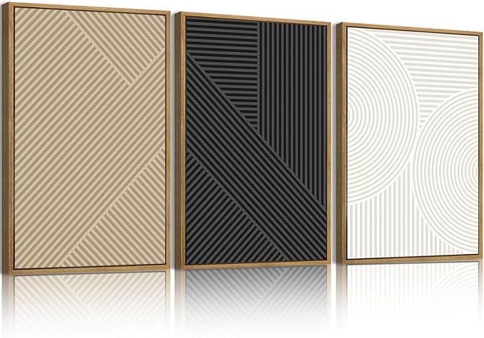Anyzal Neutral Wall Art Modern Abstract Wall Decor Minimalist Boho Artwork 16x24 Inch Set of 3 for Living Room Bedroom Dining Room