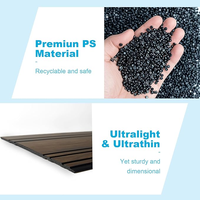 Art3d 4-Pack Glue-On Wall Panels, Wood Grain Texture Interior Wall Decor, 104"x12" Recycled Polystyrene Wainscoting Panels, Low Emission for Living Room Bedroom,Eatrh Walnut