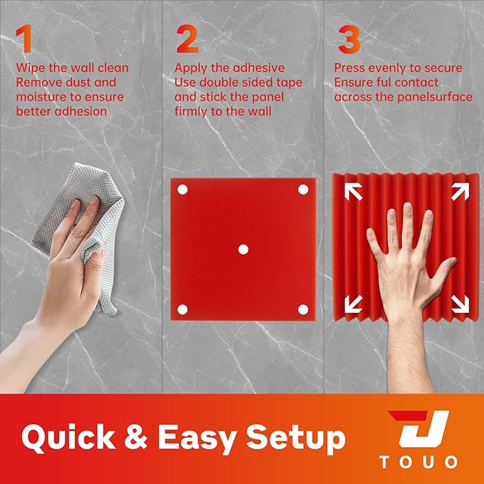 24 Pack Acoustic Panels – Sound Proof Foam Panels for Wall 12"x12"x2", Flame Retardant Wedge Acoustic Foam, High-Density Sound Absorbing Panels for Home Studio(Red, 2" Thick 24 Pack)