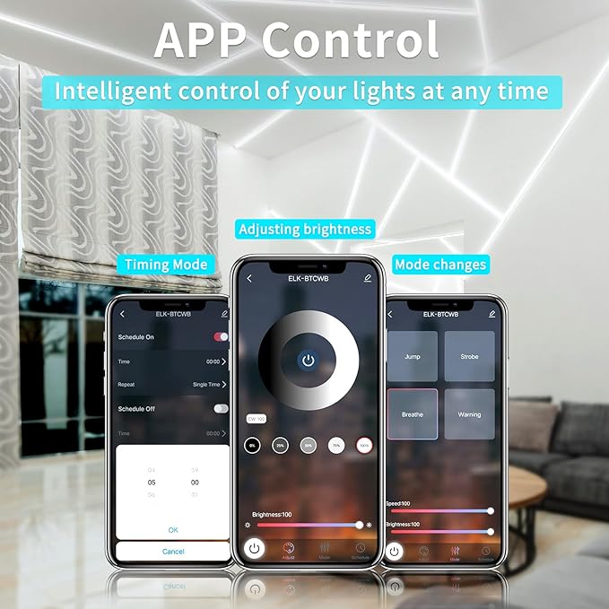 COB LED Strip Lights 32.8ft,6000K DC 24V Dimmable White Flexible LED Rope Lights for Bedroom,with Remote and app Control LED Lights Strip for Living Room, Shelf, Cabinet