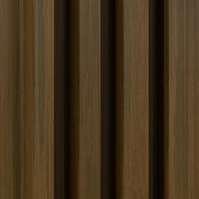 mondaria Wood Slat Wall Panel for Wall Décor, 3D Wood Plastic Composite Decorative Paneling for Outdoor Accent Wall Decor - 96 x 6.3 Inch (10 PCS, Brown)
