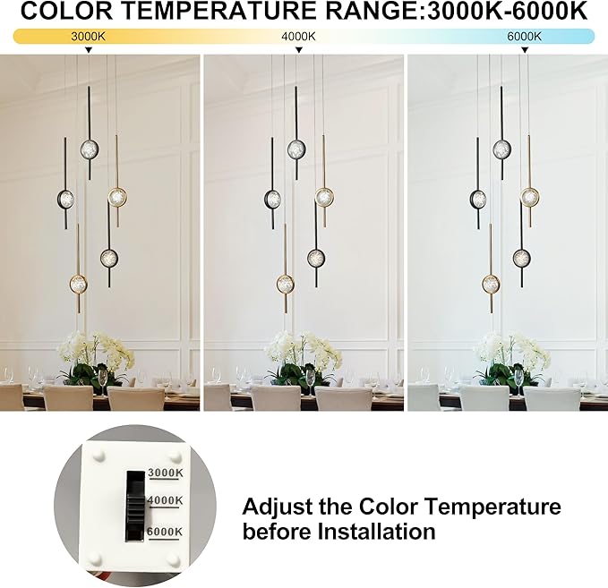 Modern Crystal Bubble Pendant Lights Kitchen Island,Exclusive 2025 New Model, 3000-6000K Dimmable Gold and Black Chandeliers for Dining Room, Kitchen, Living Room, Bedroom, Office (15W)