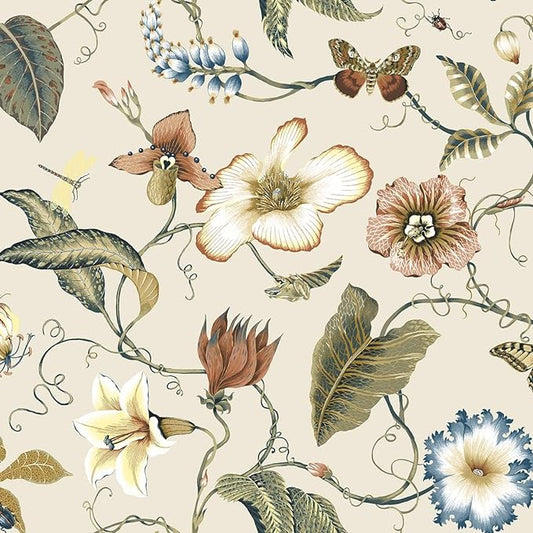 NextWall Summer Garden Floral Peel and Stick Wallpaper (Alabaster)