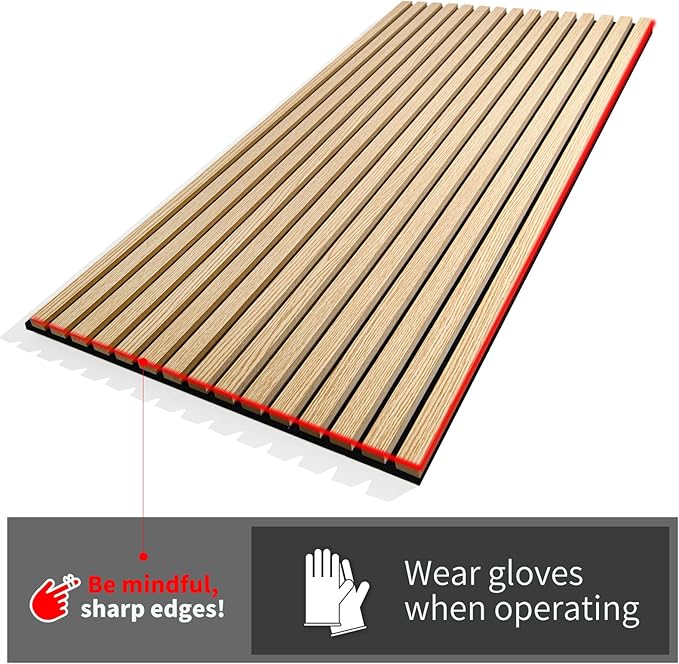 Art3d 4 Pack 47.2 x 23.6in. Wood Slat Acoustic Panels for Wall and Ceiling - 3D Fluted Sound Absorbing Panel with Wood Finish - Cherry