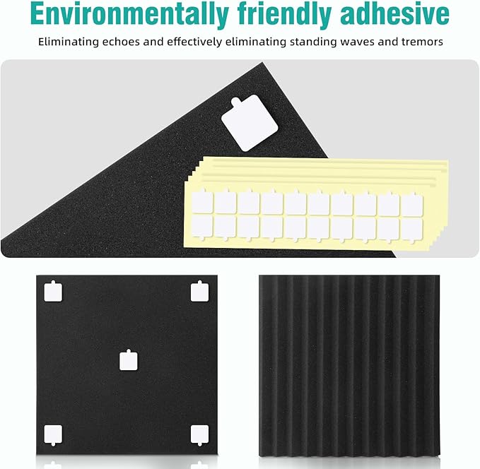 50 Pack Acoustic Foam Panels,Premium Sound Proof Foam Panels Black,Soundproof Wall Panels, High Density Acoustic Panels,Sound Absorbing for Studio Office Home, 12 x 12x 1Inch