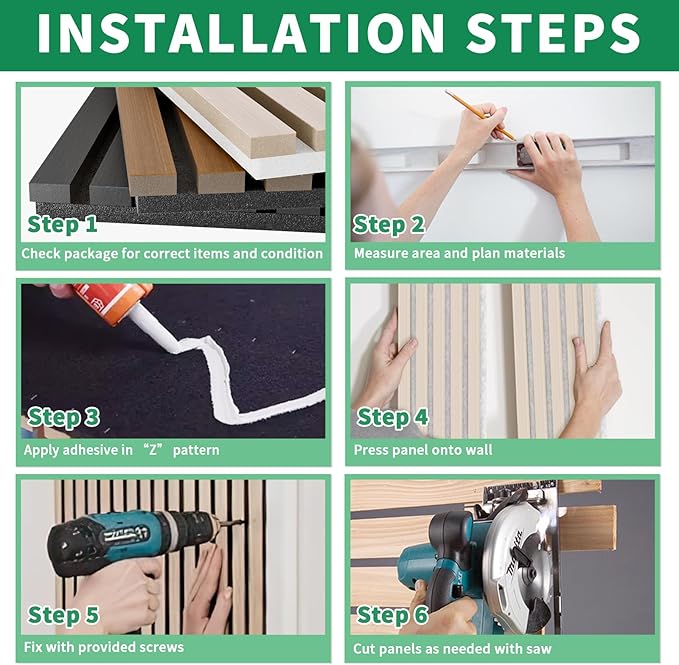 4 Panel Wood Slat Acoustic Panel 94" x8" for Sound Absorbing, Soundproof Wood Slat Panel Cover 21 Sq.Ft, 3D Fluted Sound Absorbing Paneling for Wall Decor, Living Room, Bedroom, Black Wood