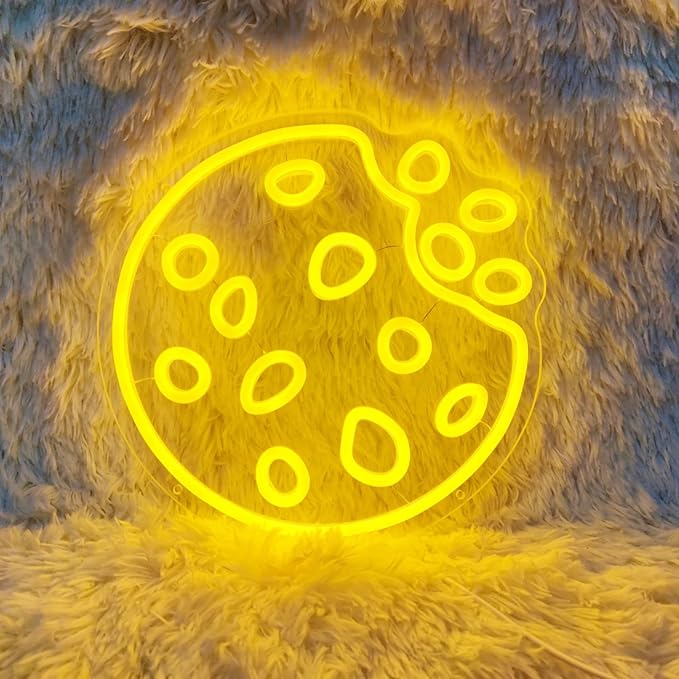 Neon LED Cookie Sign for Wall Decor - 11.8" x 11.8" - Perfect for Shop, Restaurant, Home Kitchen