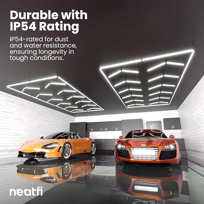 Neatfi LED Ceiling Garage Lights, 42,240 Lumens, 6500K, Ceiling Lights for Garage, Auto Shops, Car Detailing, Workshop, Gym, Basement, Warehouse, Barber Shop & Beauty Salons (12 Arrows, Cool White)