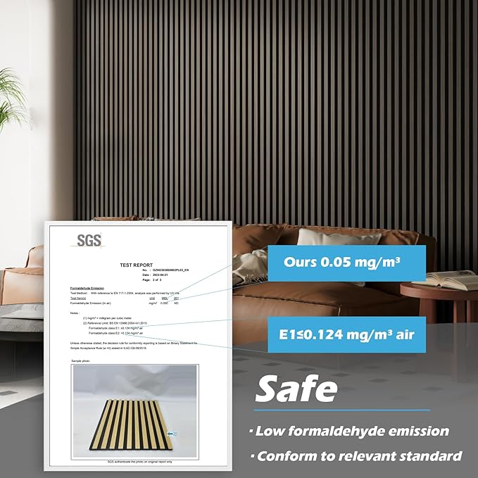 Art3d 2-Pack 108" x 12" Acoustic Wood Panels for Wall, Soundproof Wood Slat Panel for Wall and Ceiling, 3D Fluted Sound Absorbing Paneling for Interior Wall Decor, Living Room, Bedroom - Walnut