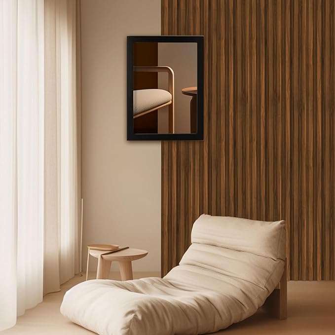 10Pack WPC Wall Panels, 96 x 6.4 x 0.8Inches Slat 3D Fluted Panels, Wall Decor for TV Background, Living Room (Teak)