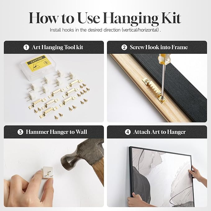 Large Framed Gold Abstract Geometric Wall Art for LIving Room, 3 Piece Modern Canvas Prints Paintings Artwork for Walls, Minimalist Black White Gold Pictures for Hallway Office Wall Decor 24x36 Inch