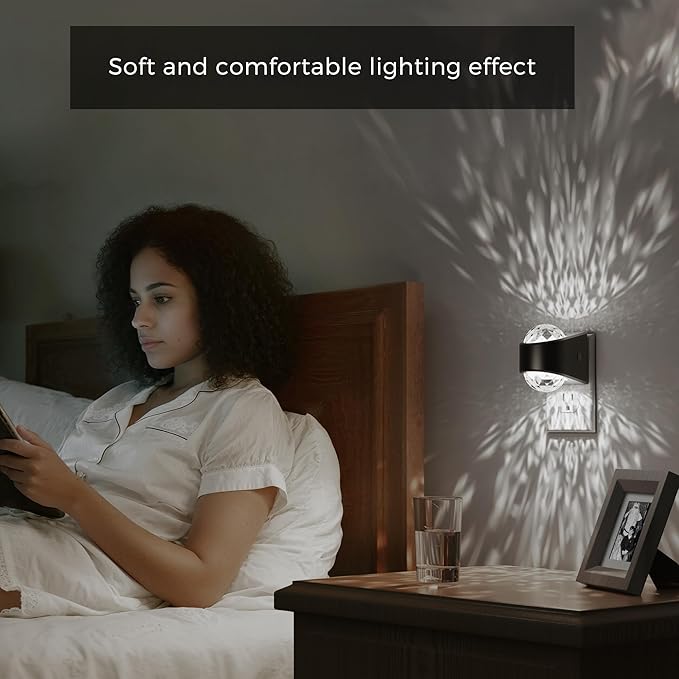 L LOHAS LED Night Lights Plug into Wall 2 Pack,Night Light for Kids with Dusk to Dawn Sensor,5000K Daylight White Projector Light for Kids Playroom Home Theater Party