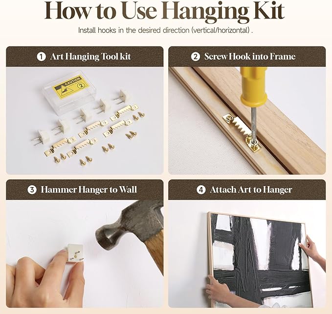 Large Framed Neutral Abstract Wall Art for Living Room, Set of 2 Bright Modern Canvas Prints Paintings Artwork for Walls, Colorful Abstract Pictures for Hallway Stair Bedroom Office Wall Decor 24x36 In