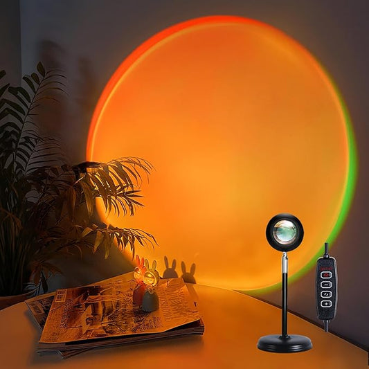 Sunset Lamp Projector,Multicolor Changing Night Light 360 Degree Rotation Rainbow Led Sun Lamp for Photography Backgrounds,Party,TikTop Live,Christmas Gifts,Home Decor,Mood Lighting