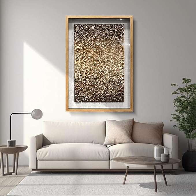 BrightA Creative Polymer Strip Collage And Superimposition Paintings With Natural Tones Add Artistic Layers To The Space 27.5"x39.4"