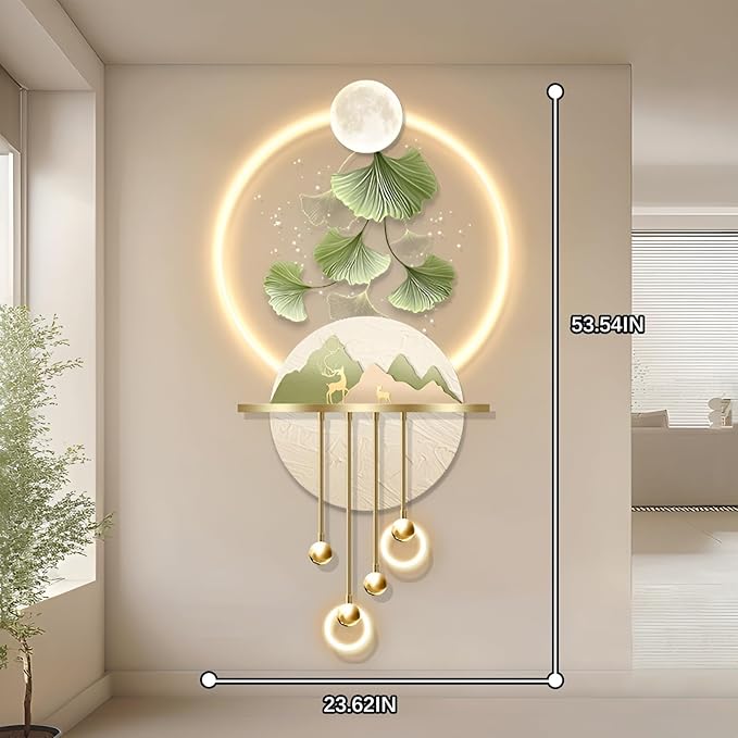 Bonsai 3D LED Wall Art Light Wall Sculpture Painting Decoration Art Modern Wall Hanging Painting for Living Room Entrance Corridor Decorative Wall Mounted Lamp(Stylle G)