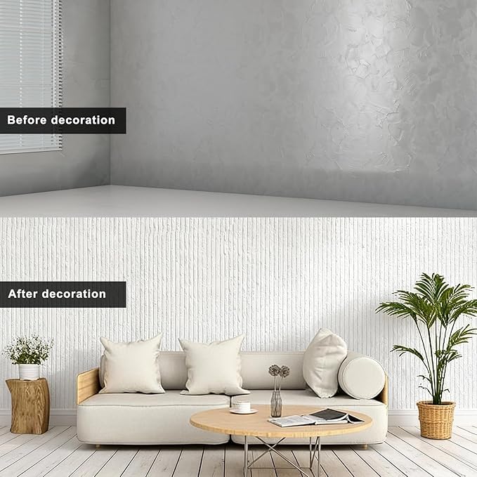 3D Wall Panels Peel and Stick – 23.82"x110" PVC Faux Texture, Self Adhesive Waterproof Wall Covering, DIY Accent Wall, Sofa Background Backsplash & Modern Home Decor, Covers 18 sq.ft