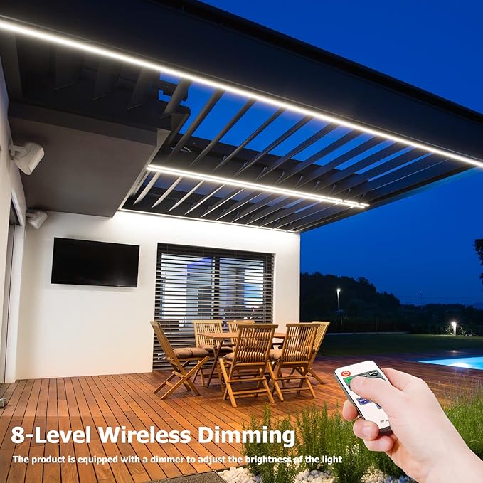 Neon Rope Lights, 16.4ft Rope Lights with Dimmable Remote and Adapter, Waterproof Flexible Smart Led Strip Lights for Bedroom, Super Bright, DIY Neon Sign, Indoors Outdoors Wall Decor, White