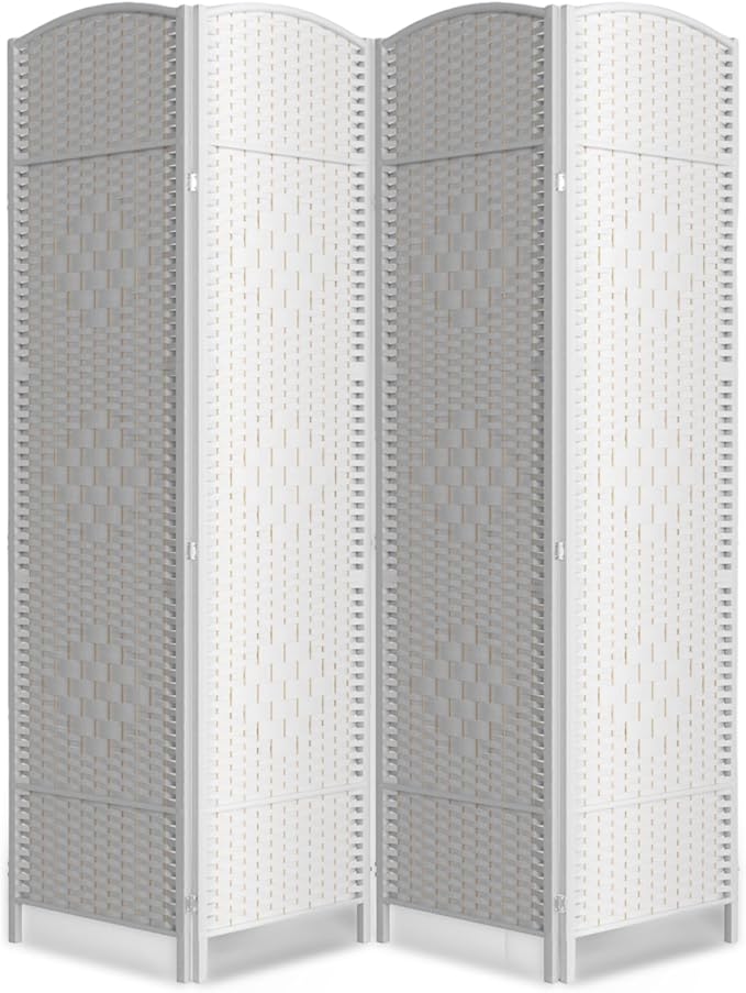 6 Panel Room Divider,6Ft Folding Privacy Screen,Tall - Extra Wide Foldable Panel Partition Wall Divider with Diamond Double-Weaved Hand-Woven Design Room Screen Divider