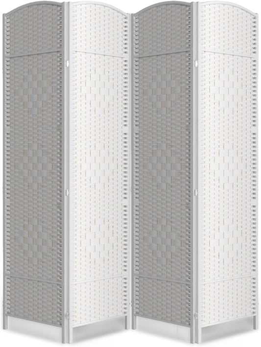 6 Panel Room Divider,6Ft Folding Privacy Screen,Tall - Extra Wide Foldable Panel Partition Wall Divider with Diamond Double-Weaved Hand-Woven Design Room Screen Divider