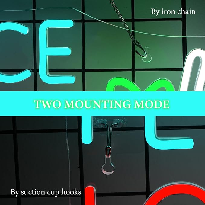 Looklight Peace Love Poke Ramen Neon Sign,Noodles Led Lights Neon Lights for Wall Decor Light Up Signs for Restaurant Kitchen Dinning Room Japanese Noodle Shop