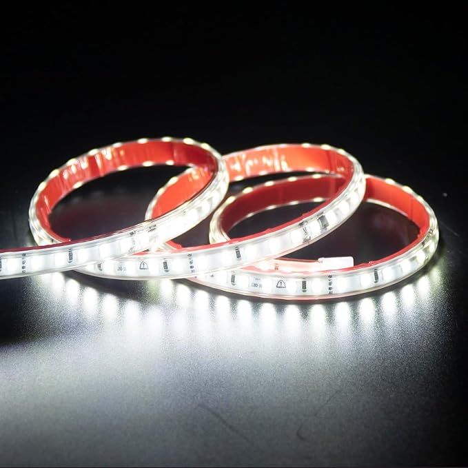 AC 110V 120V LED Tape Lighting 1 Meter / 3.28 Feet with ON Off Switch 1M 2835 Adhesive LED Strip Light 110 Volt Direct Cold White 6000K with US Plug (Cold White, 3.28ft)