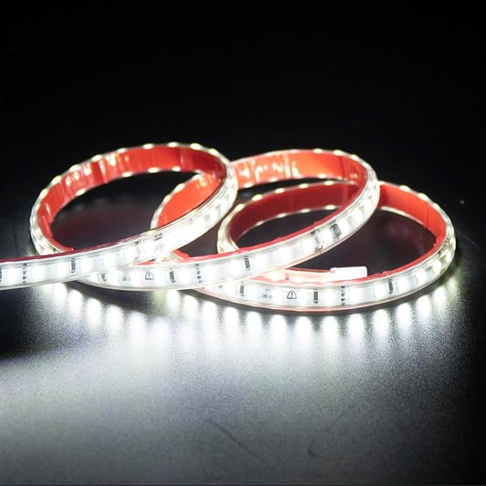 AC 110V 120V LED Tape Lighting 1 Meter / 3.28 Feet with ON Off Switch 1M 2835 Adhesive LED Strip Light 110 Volt Direct Cold White 6000K with US Plug (Cold White, 3.28ft)