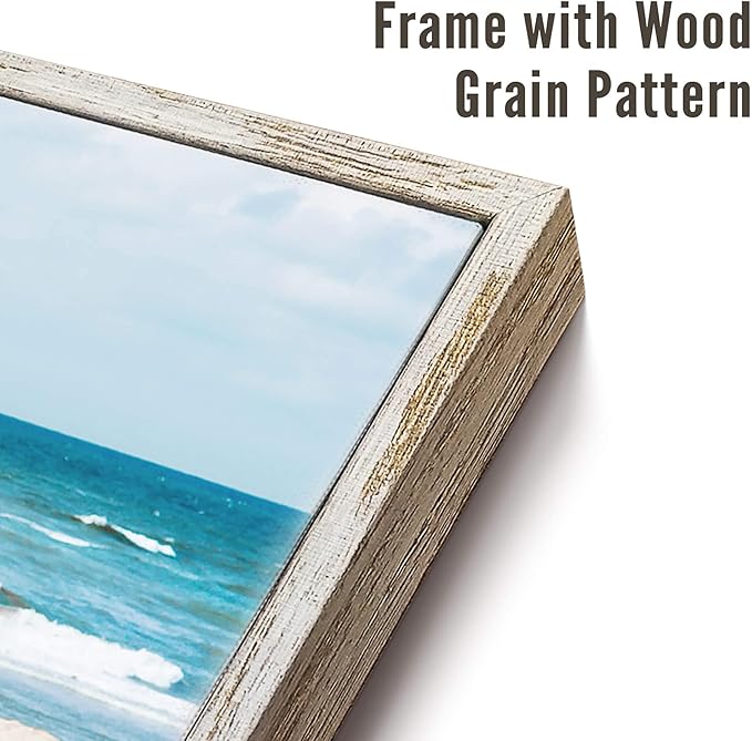 Ocean Wall Art Canvas Decor: Large Beach Coastal Scene Framed Artwork Sea Wave Seascape Painting Seaside Seashore Landscape Print for Living Room Bedroom Home Decorations 48 x 32 Inch