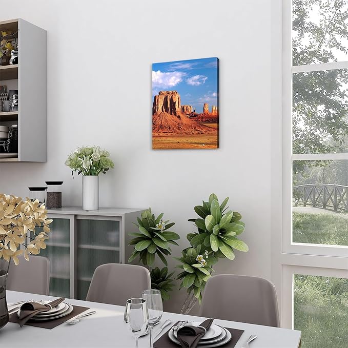 Monument Valley Desert Wall Art for Living Room Arizona National Park Posters Mountain Pictures Wall Decor Nature Wilderness Landscape Canvas Prints Artwork for Bedroom Office Home Decorations 12x16"