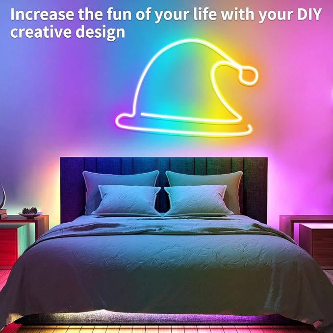 32.8FT Neon Rope Light,Flexible Led Rope Light Control with App/Remote,Multiple Modes Rope Lights,IP65 Outdoor RGB Led Neon Lights Waterproof,Music Sync Gaming Led Neon Light Strip for Bedroom