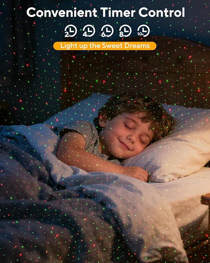 Christmas Projector Lights Outdoor Waterproof with Remote Control, Outdoor Christmas Decorations Garden & Landscape Lights with Red and Green Stars for Garden Room Decor/Halloween Decorations