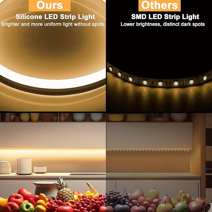 Lamomo LED Strip Lights, Tunable White Neon Rope Lights with Remote, 32.8Ft Dimmable 3000K-6000K Flexible Led Light Strip, Waterproof Silicone 24V Neon Lights for Bedroom Home Decor Warm White