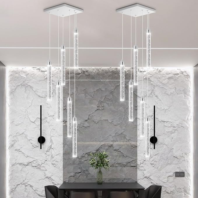 Modern Crystal Pendant Lights for Kitchen Island Mini Chandelier LED Dimmable Ceiling Handing Lighting for Dining Room Corridor 2700K 6000K