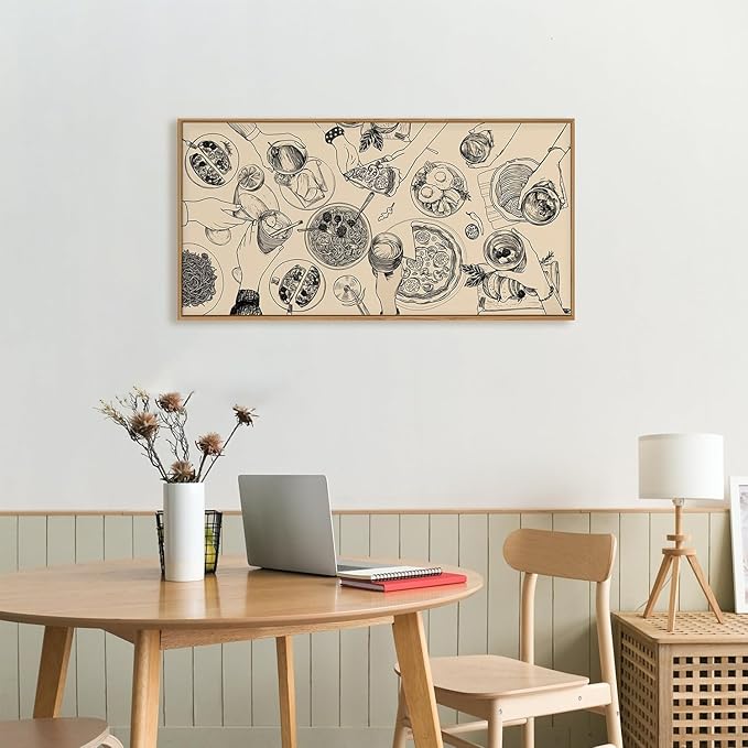 Ausril Cheers Bar Wall Art Framed Canvas Set - Vintage Drink Cocktail Painting, Modern Party Decor, Abstract Friend Pub Prints for Kitchen, Dinning Room, Restaurant, Living Room, Bar - 20x40 Inch