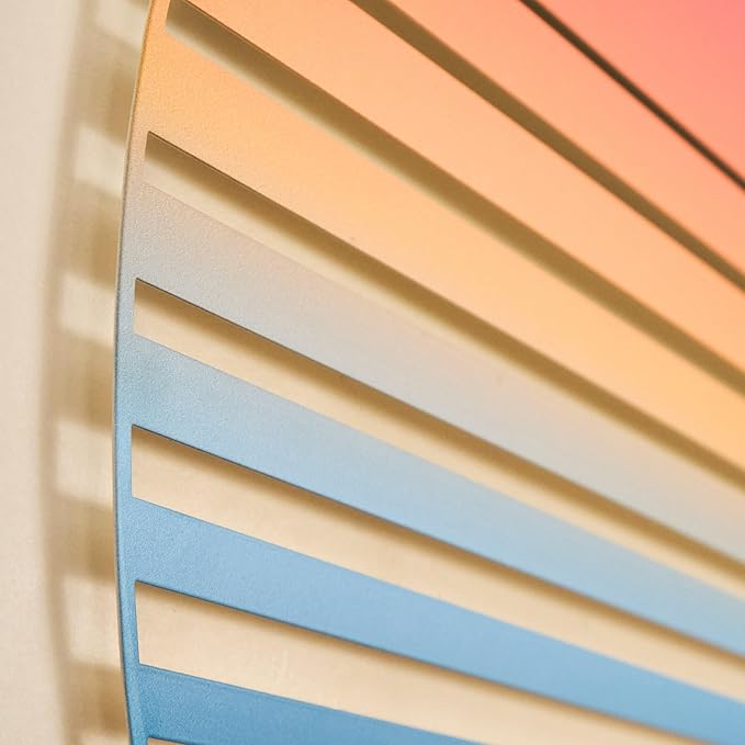 NEODECO Sunset on Sea Metal Wall Art for home decor, Minimalist art deco for living room, colorful wall sculpture (Large)