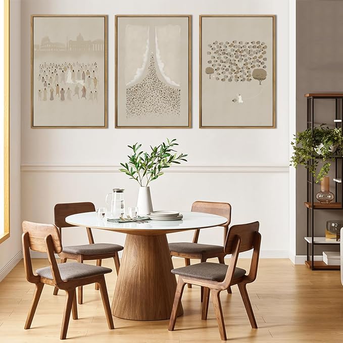 BINCUE Extra Large Jesus Wall Art Framed Jesus and Lamb Wall Painting for Living Room Bedroom Church Decor 24x36 Inch 3 Piece