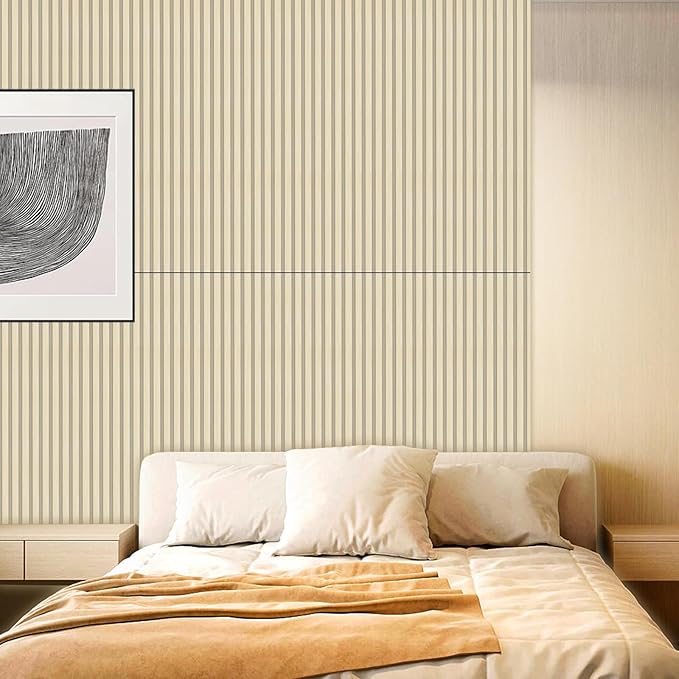 18Pack WPC Wainscoting Panels, 48.2 x 6.2 Inches 3D Accent Wall Panels for Interior Wall Decor, Fluted Wood Paneling for Living Room, TV Background, Office, Bedroom(Oak)