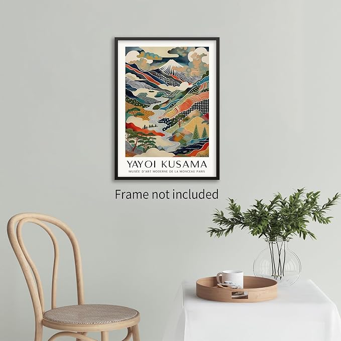 Japanese Canvas Wall Art Ya.yoi Kus.ama Mount Fuji Posters Asian Landscape Pictures Prints Modern Nature Mountain Artwork for Bathroom Living Room Bedroom Office Home Decor 20x30 inch Unframed
