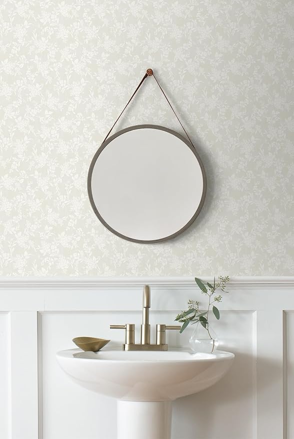 NextWall Tonal Floral Peel and Stick Wallpaper (Neutral)