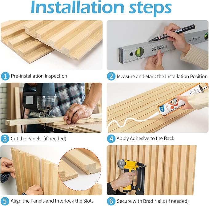 Art3d 4 Pc 96"x5.7" Wood Slat Wall Panel for Interior, Ceiling and Decoration, 15.2 SqFt