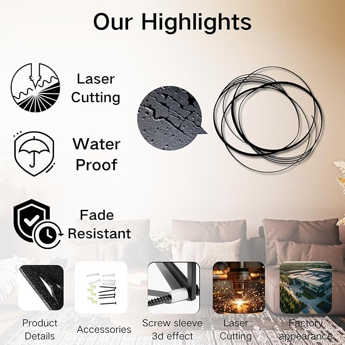 cideny Small Modern Minimalist Abstract Geometric Metal Wall Art, Contemporary Line Sculpture, Boho Farmhouse Hanging Decor for Living Room, Bedroom, Entryway, Office – Gold 23.6"x22.8"